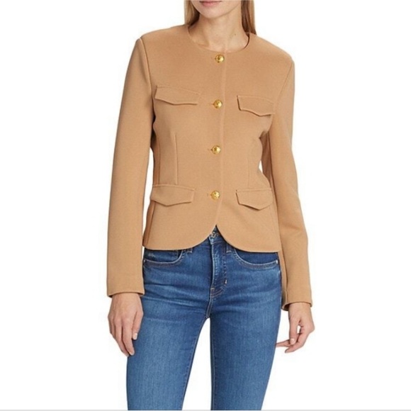 Veronica Beard Kensington knit jacket in latte - Picture 1 of 15